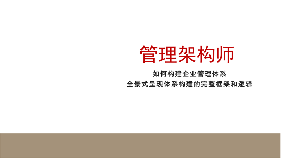 全景企业管理体系框架